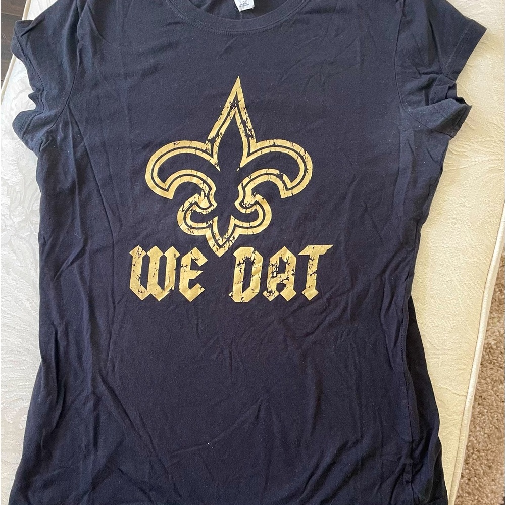 WE DAT New Orleans Saints women’s black T-shirt, size medium